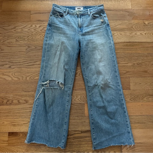 PAIGE Anessa High Rise Ankle Wide Leg Jeans in Kara Destructed Size 26 - Picture 5 of 12